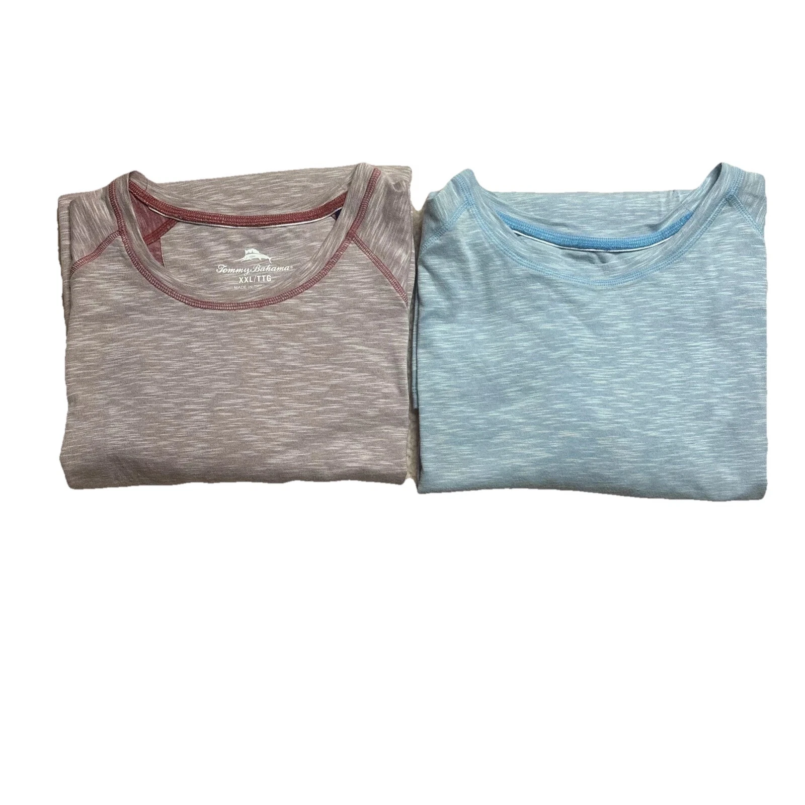 Tommy Bahama Paradise T-Shirt 2 Blue And Magenta Moisture Wicking Sz XL Beach