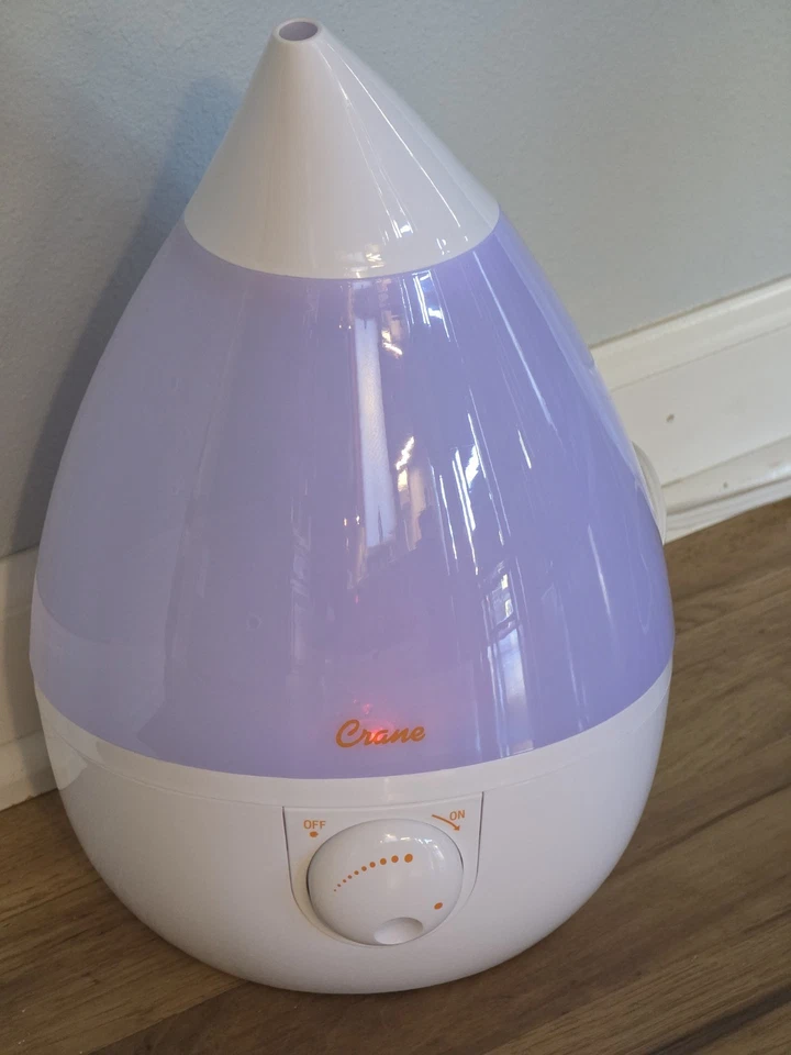 Crane EE-5302W Droplet Ultrasonic Cool Mist Humidifier Whisper Quiet Clean  - Image 3 of 4