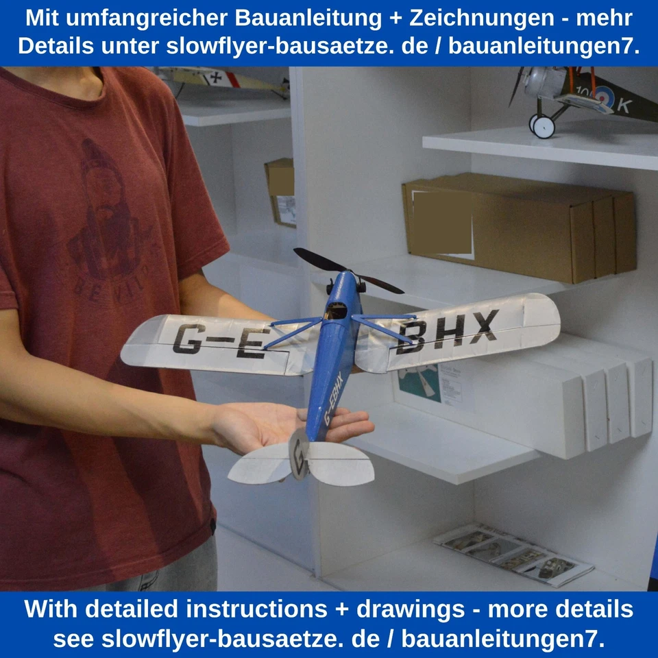 Humming Bird Slow Flyer KIT Flugzeugmodell Baukasten Micro Modellflugzeug Modell - Bild 4 von 4