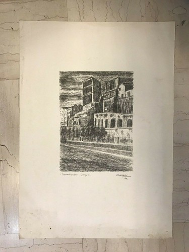3° LITOGRAFIA SARDEGNA CAGLIARI TERRAPIENO 1962 GRASSI HODER CLARO CVGL - Picture 2 of 2