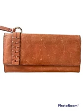 Kenneth Cole Womens Small Leather Wristlet Brown Bifold