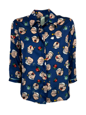 IL THE DELLE 5 camicia azzurro scuro Popeye SPOON 56 T POPEYE MADE IN ITALY