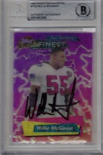 1995 Topps Finest Fan Favorite Willie McGinest Auto Signed Beckett BGS #FF20
