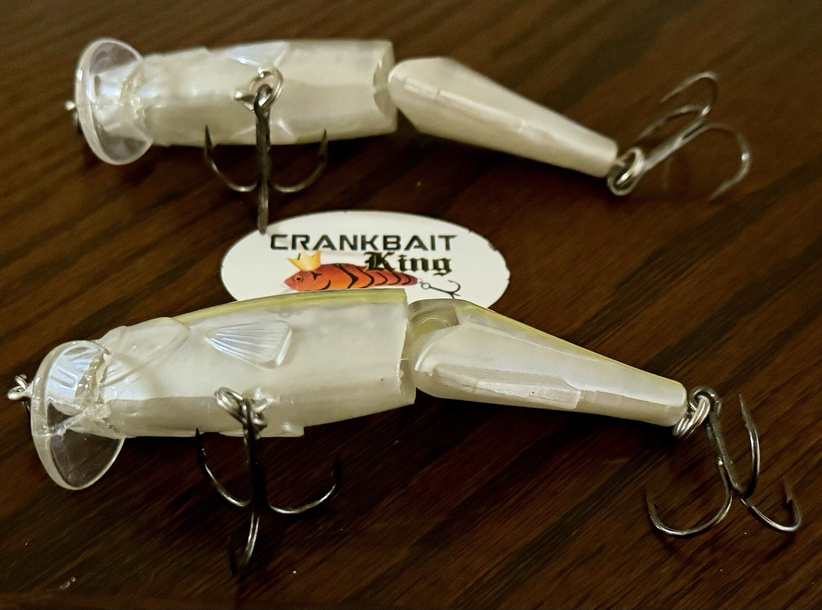 2 Strike King King Shad jointed Shallow Wake Crank-bait Lure Chartreuse Shad - Image 4