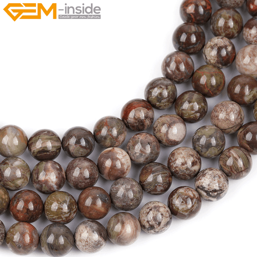 Rain Forest Onyx Agate 15" Strand Brown Natural Beads For Women's Jewellery - Picture 32 of 49