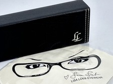 NEW Lisa Loeb Black Hard Clamshell Eyeglasses Case With Magnetic Closure  Cloth