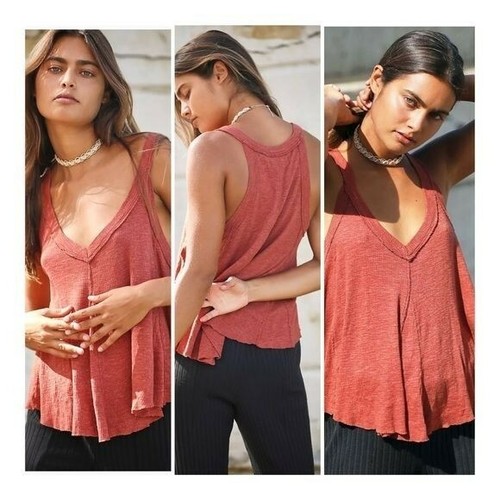 Free People We The Free Crush On You Tank Sea Spirit Sz XS V Neck Flowy NWT - Picture 10 of 10