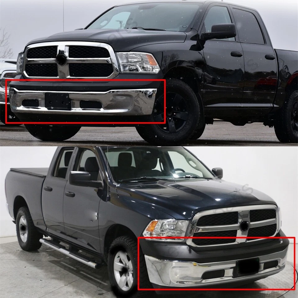 New Chrome Steel Front Bumper Face Bar For 2013 2014 2015-2018 Dodge Ram 1500 Foto 4 de 4
