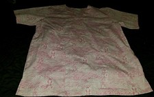 THE BERGSMA COLLECTION NWOT SMALL BREAST CANCER SCRUB TOP SHIRT PINK NURSE