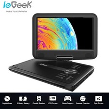 ieGeek Portable DVD Player,9" Swivel Screen,Region Free,Rechargeable Battery