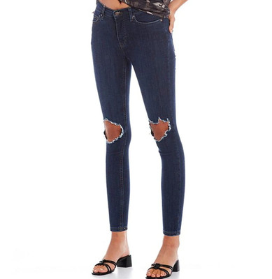 Busted Knee Skinny Jeans Indigo 
