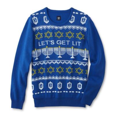 Let's Get Lit Hanukkah Sweater 2XL MENS ROUTE 66 HANNUKAH