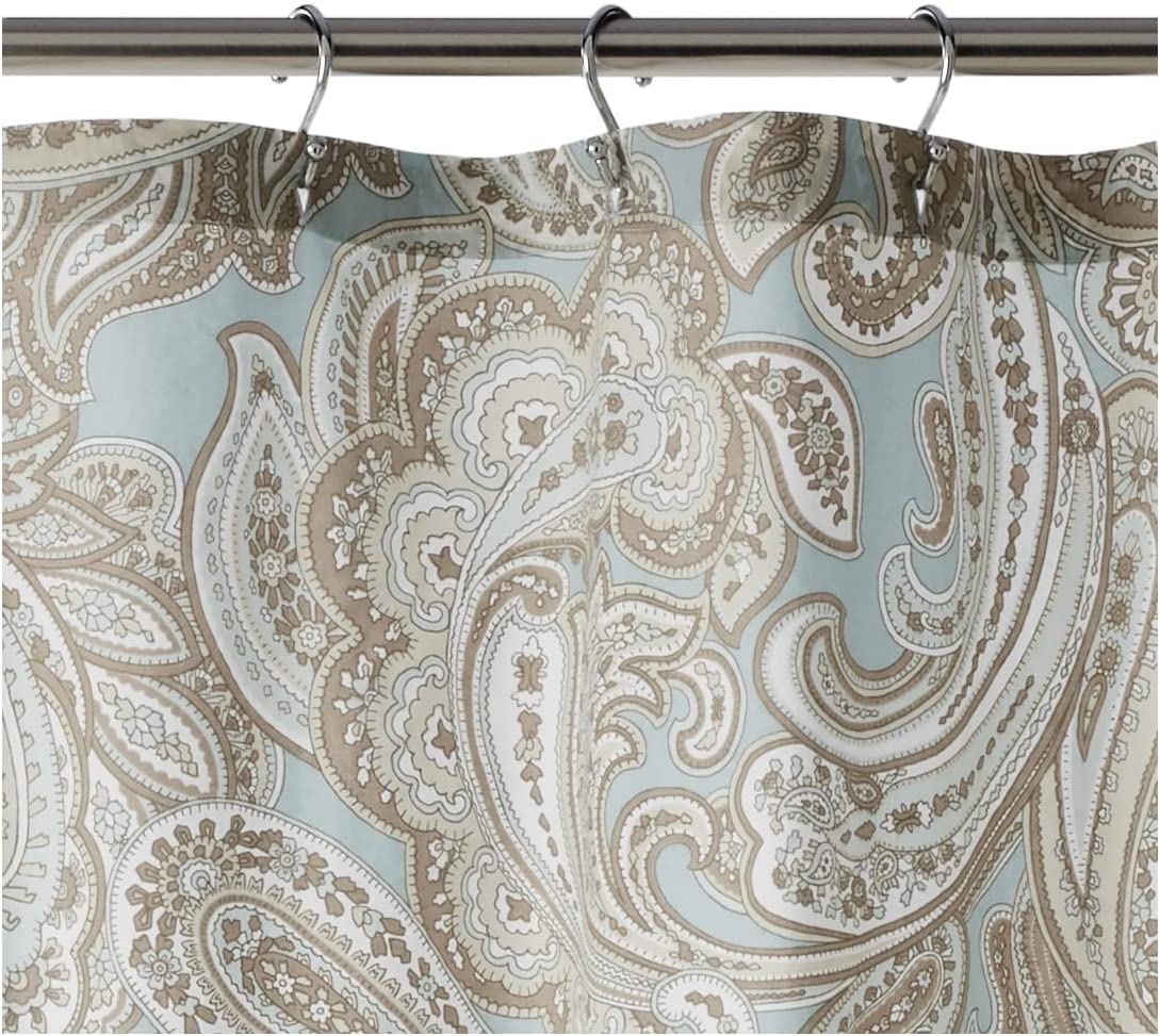 Madison Park Ronan Design Organic Cotton Fabric Long Shower Curtain