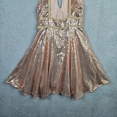 Free People Rose Gold Sequin Sleeveless Dress Size 0 NEW | eBay
