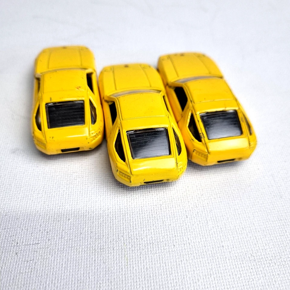 welly porsche No110 YELLOW DIECAST X3 CARS LOT FREE POST - Image 3 of 4