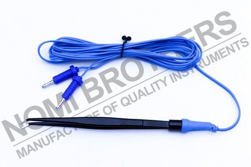 Pinzas bipolares rectas antiadherentes punta angular de 0,5 mm longitud de 18 cm reutilizables - Imagen 2 de 2