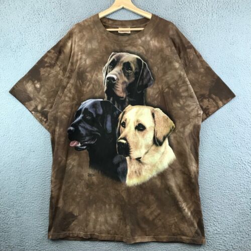 Labrador Retriever Mountain Dog Three Labs Puppy Cute Brown Cotton Shirt XXL