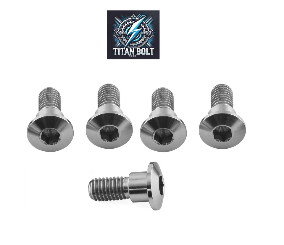 5 Titanium Rear Disc Brake Rotor Bolts Screws Yamaha YZF R1 R6 2003-2021 M8x20 - Image 2 of 4