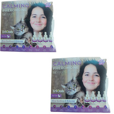 TriOak Cat Calming Diffuser 2 in 1 Anxiety Relief Pheromone Refills 8 Pack 
