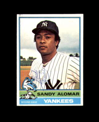 Sandy Alomar Signed Authentic 1976 Topps New York Yankees Autographed