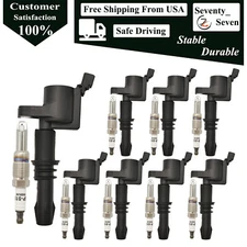 8Pcs Ignition Coil and Spark Plug Kit For Mustang Explorer Ford V8 4.6L