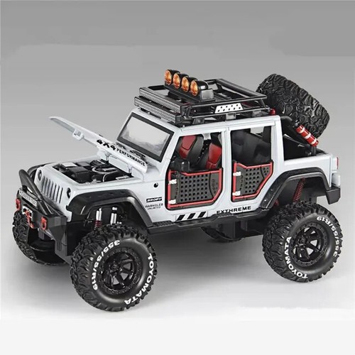 1/24 Jeeps Wrangler Rubicon Pickup Diecast Model Vehicle Sound & Light Kids Gift - Picture 15 of 20