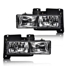 Fit For 1988-1998 Chevy GMC C10 C/K Truck Headlights Lamps Chrome W/Bulbs