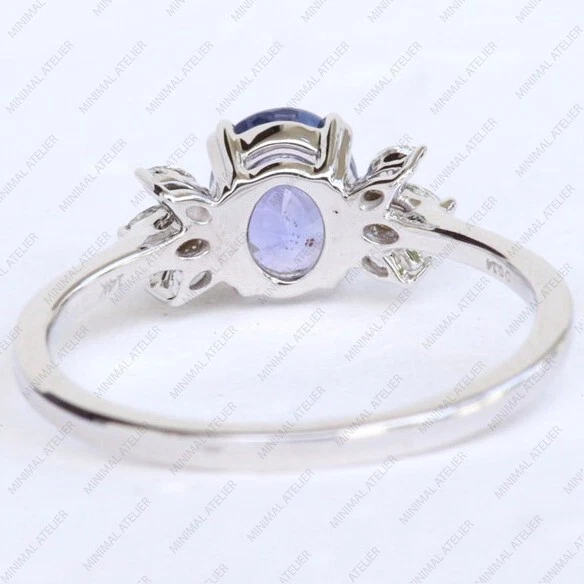 Anillo de plata esterlina 925 lavanda zafiro, anillo con racimo de boda, anillo apilable Foto 4 de 4