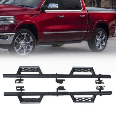 For 2019-2026 Ram 1500 Crew Cab 4 Door Drop Side Steps Nerf Bars Running Boards