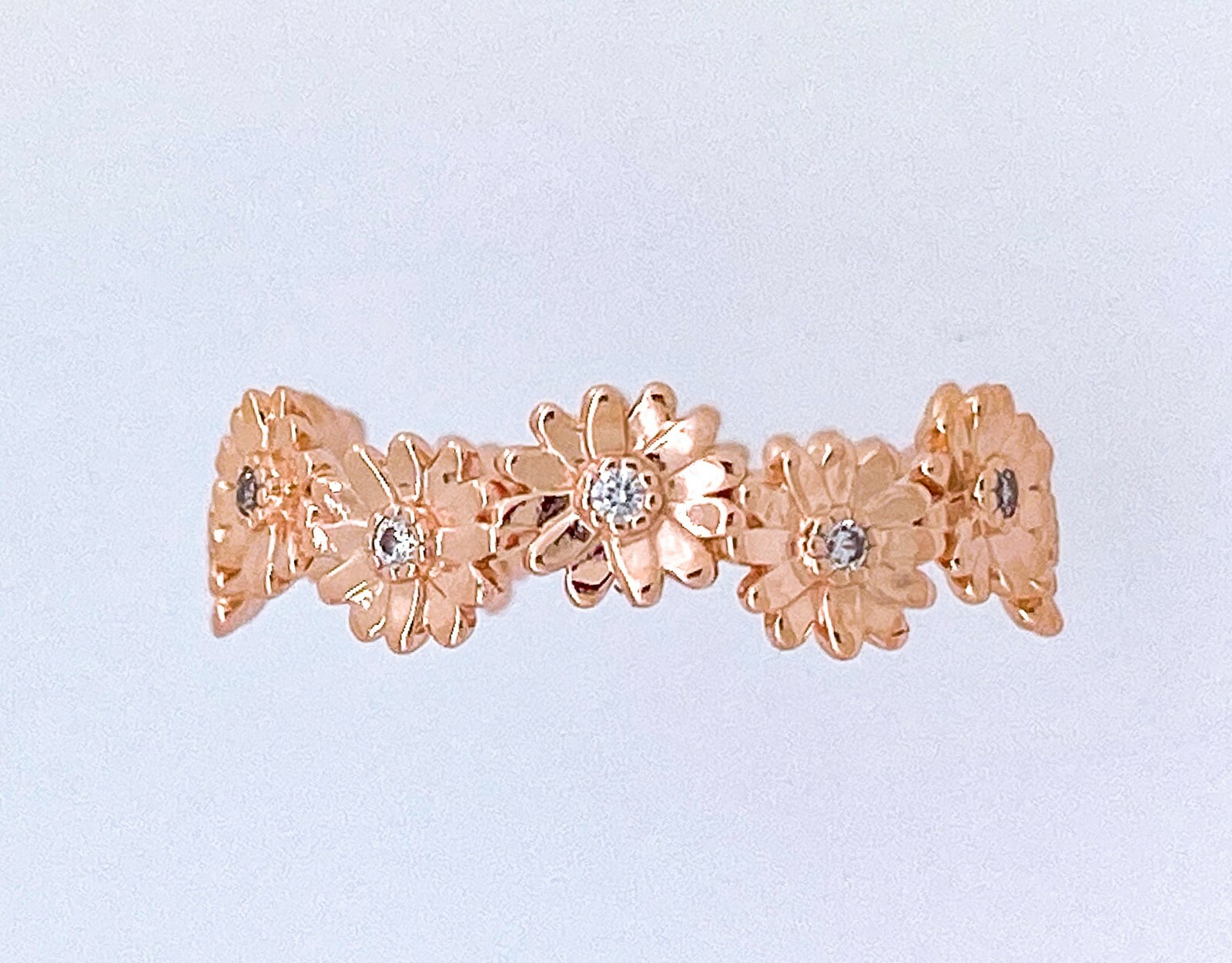 NEW Authentic PANDORA Rose™ Gold Sparkling Daisy Flower Crown Ring
