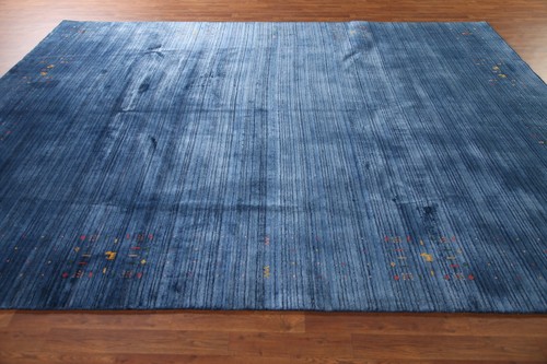Blue Silk Gabbeh Oriental Hand-made Little Animal Design Room Size Area Rug 9x11 - 第 15/21 張圖片