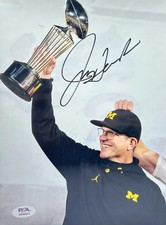 Jim Harbaugh Signed 8x10 Photo Autographed Michigan Wolverines Championship PSA