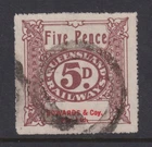 QUEENSLAND 1927  5d RAILWAY PARCEL  - wmk QR- roul -private **EDWARDS & Co**  FU