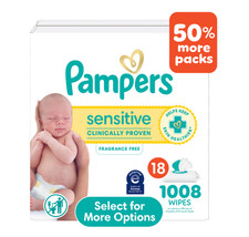 Sensitive Baby Wipes 1008 Count 18X Bulk Pack Fragrance Free
