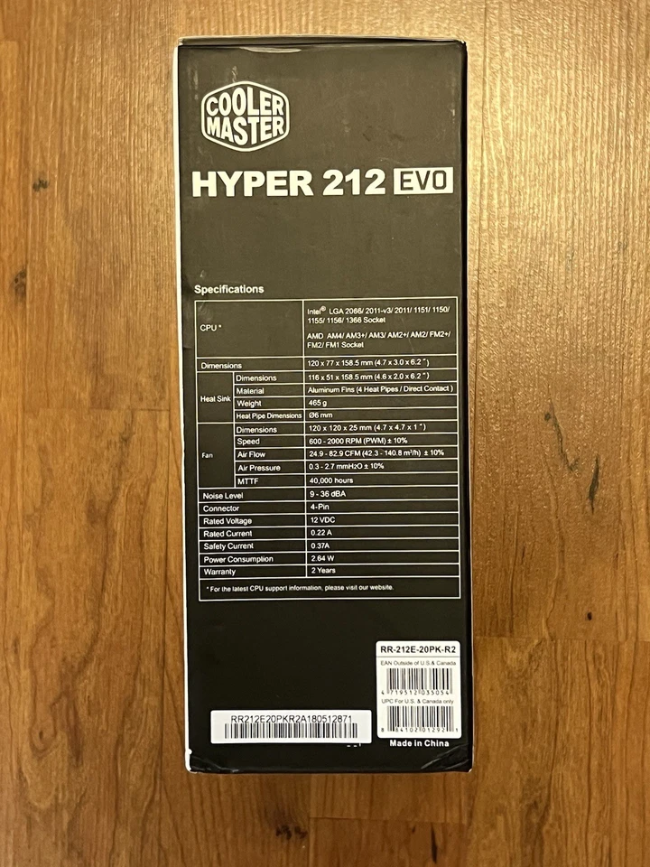 Cooler Master Hyper 212 EVO CPU Cooler Unused in box Heatsink - Image 4 of 4