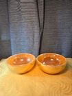Two Vintage Anchor Hocking Fire King Peach Luster Small Bowls