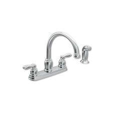 Moen Caldwell Two Handle Chrome Kitchen Faucet Side Sprayer Included CA87888