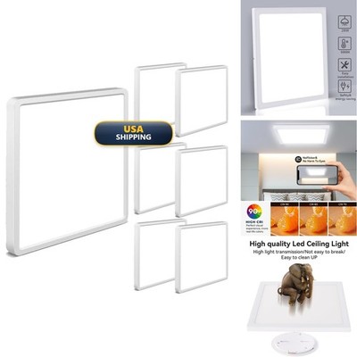 Maxziller 6 Pack 12'' Square White LED Flush Mount Ceiling Light 3200LM 28W 6000K