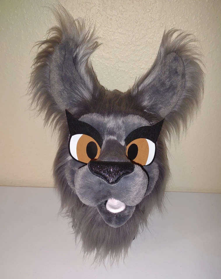 Traje de piel de lobo gris disfraz de animal parcial mascota cabeza y cola! Foto 4 de 4
