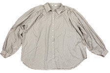 Uniqlo Oatmeal & White Check Button Up Long Sleeved Shirt Women's Size XL