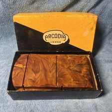 Vintage Arcadia Walnut Folding Pocket Commander Viewer With Original Box
