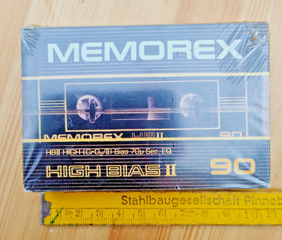 Memorex Notizblock im Musikkassettenformat, original verschweißt, 80er, Vintage