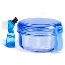 Leak Proof Portable Denture Bath Case Denture Cleaning Cup, False Teeth Holder M