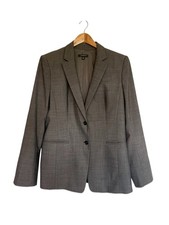 Ann Taylor gray wool blend blazer jacket Size 12 Office Work jacket Preppy