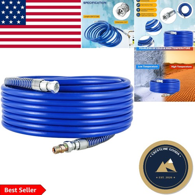 #ad 1 4quot; Blue Airless Paint Hose 25FT Lightweight High Pressure 4500 PSI Capacity $55.99