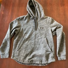 Under Armour ColdGear Hoodie Pullover Gray Heathered Long Sleeve Mens Small