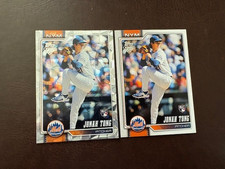 Jonah Tong Mets RC (2 Cards) 2026 Topps Series 1  #4 Diamante and Base Cards