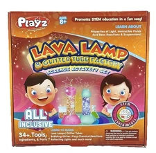 Lava Lamp & Glitter Tube Factory Science DIY STEM Activity Set Kit by Playz NEW
