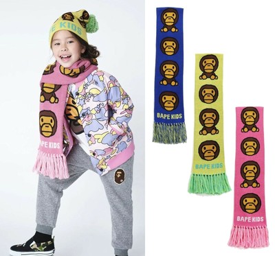 A BATHING APE BAPE KIDS Goods BABY MILO KNIT SCARF Pink / Blue  