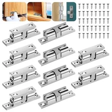 10pcs Closet Door Catch Latches Hardware Double Ball Cabinet Catch Silver